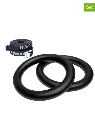 FITWOOD 4-delige set: turnringen "ULPU MINI" zwart - vanaf 3 jaar