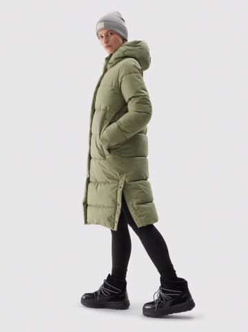 4F Doorgestikte mantel groen