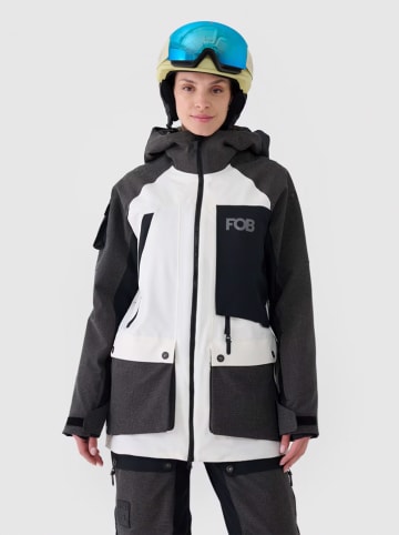 4F Ski-/ Snowboardjacke in Weiß/ Anthrazit