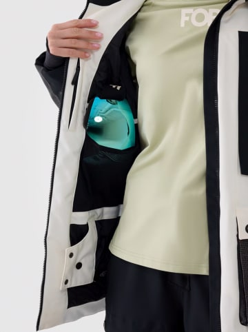 4F Kurtka narciarska w kolorze biało-antracytowym