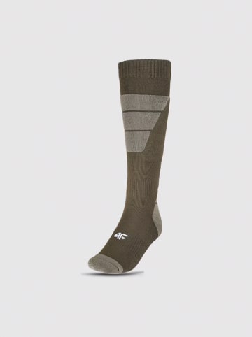 4F Skarpety narciarskie w kolorze khaki