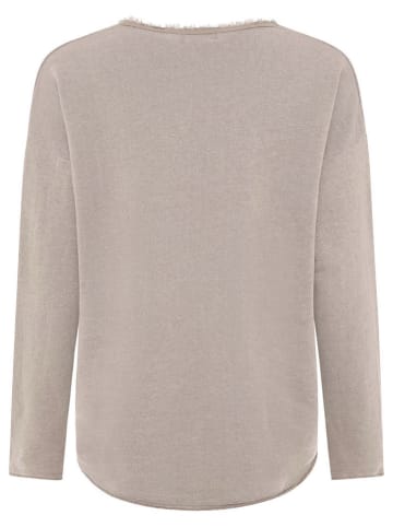 Zwillingsherz Bluza "Positive Mind" w kolorze szarobrązowym