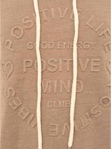 Zwillingsherz Hoodie "Positive Mind" lichtbruin
