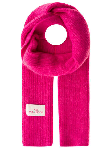 Zwillingsherz Schal mit Wollanteil in Pink - (L)200 x (B)30 cm