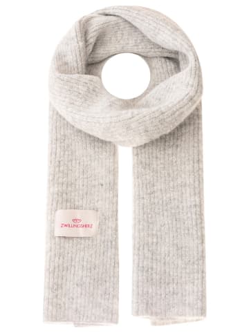 Zwillingsherz Sjaal met aandeel wol lichtgrijs - (L)200 x (B)30 cm