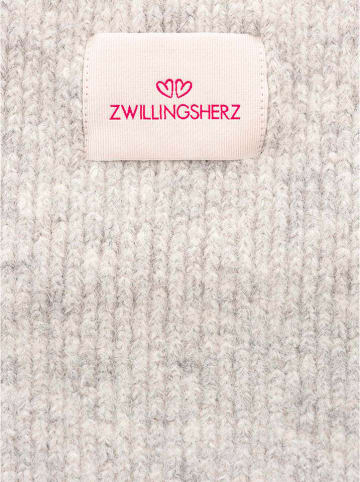 Zwillingsherz Sjaal met aandeel wol lichtgrijs - (L)200 x (B)30 cm