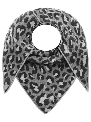 Zwillingsherz Dreieckstuch "Lacey" mit Wollanteil in Grau/ Schwarz - (L)200 x (B)100 cm