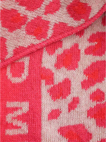 Zwillingsherz Driehoekige sjaal "Leo Wild" met wol aandeel roze/beige - (L)200 x (B)100 cm