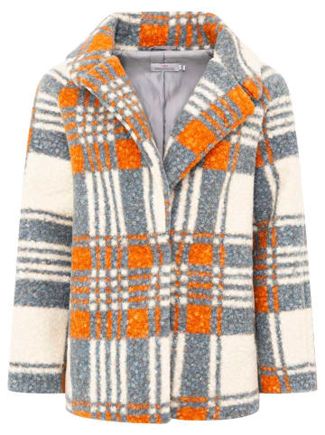 Zwillingsherz Übergangsmäntel in Creme/ Blaugrau/ Orange