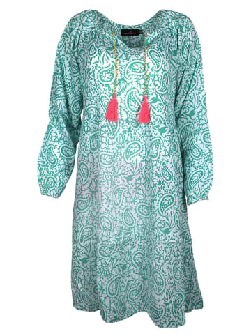 Zwillingsherz Jurk "Luna" groen/wit