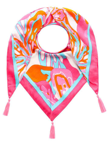 Zwillingsherz Dreieckstuch "Big Flower" in Pink - (L)200 x (B)95 cm