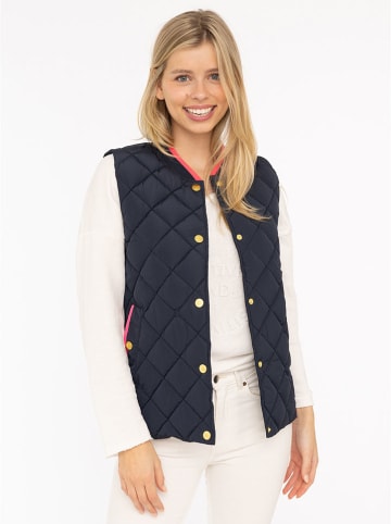 Zwillingsherz Doorgestikte bodywarmer "Classic Diamond" donkerblauw