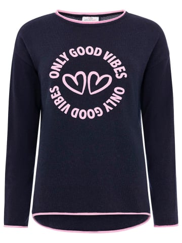 Zwillingsherz Trui "Love and Happiness" donkerblauw
