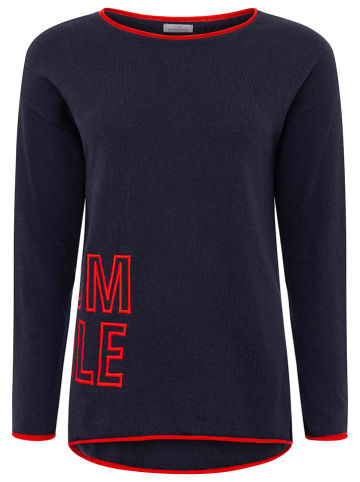 Zwillingsherz Sweter "SMILE" w kolorze granatowym