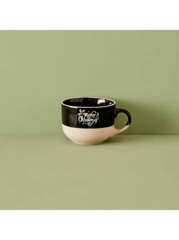 BELLA MAISON Jumbotasse "Chris" in Schwarz/ Creme - 490 ml
