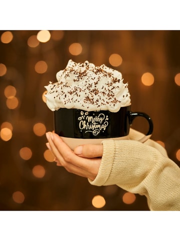 BELLA MAISON Jumbotasse "Chris" in Schwarz/ Creme - 490 ml