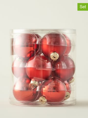 BELLA MAISON 12-delige kerstballenset rood