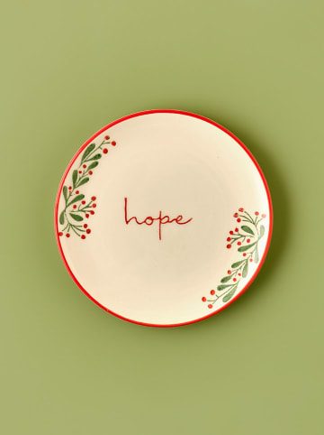 BELLA MAISON Ontbijtbord "Hope" crème/rood - Ø 20 cm
