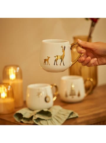 BELLA MAISON Mok wit/goudkleurig - 375 ml