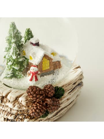 BELLA MAISON Sneeuwkogel bruin/groen - (H)8 x Ø 7 cm