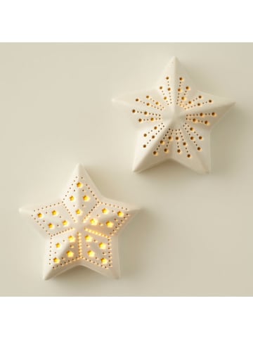 BELLA MAISON Dekoobjekt mit LED-Beleuchtung in Creme - (B)11 x (H)4 x (T)11 cm