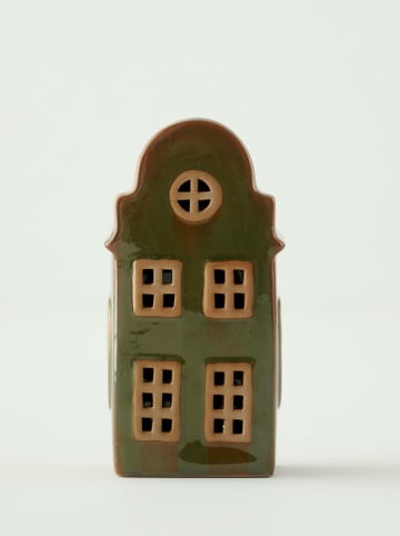 BELLA MAISON Dekoobjekt mit LED-Beleuchtung in Beige/ Grün - (B)8 x (H)16 x (T)6 cm