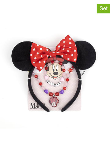 Disney Minnie Mouse 3-delige sieradenset "Gabby's Dollhouse" zwart/rood