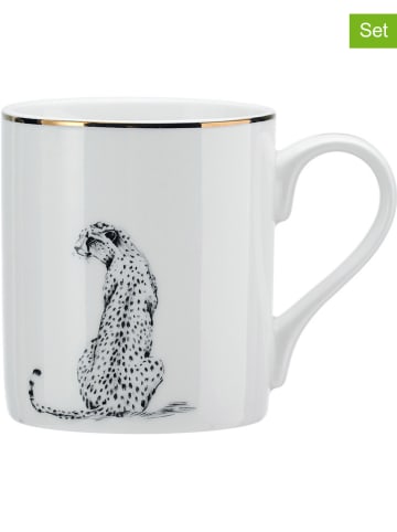 Mikasa 2-delige set: koppen "Cheetah" wit/zwart - 280 ml