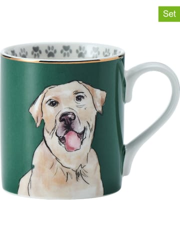 Mikasa 2-delige set: koppen "Labrador" groen/beige - 280 ml