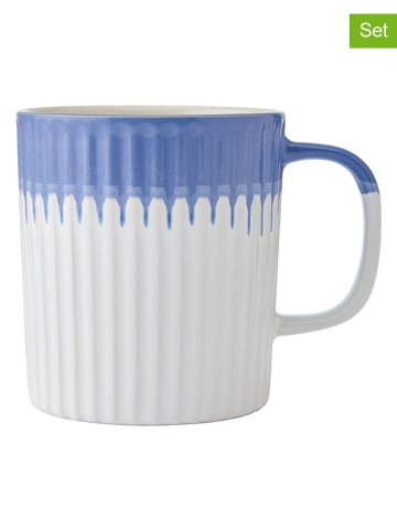 Mikasa 2-delige set: koppen wit/blauw - 410 ml