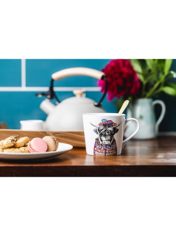 Mikasa Tasse "Cow" in Weiß/ Grau/ Bunt - 380 ml