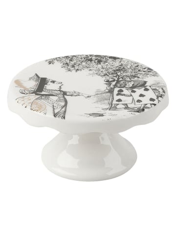 Mikasa 2-delige set: gebakplateaus "Alice in Wonderland" wit/zwart - Ø 10 cm