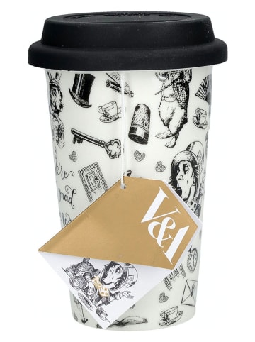 Mikasa Kubek "Alice in Wonderland" w kolorze biało-czarnym do kawy - 350 ml