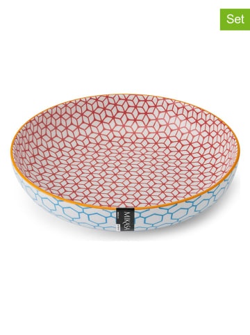 Mikasa 2-delige set: pastakommen turquoise/oranje - (H)5 x Ø 21 cm