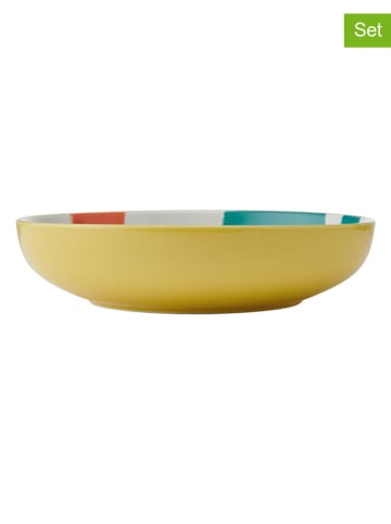 Mikasa 2-delige set: pastakommen geel/turquoise - (H)5 x Ø 21 cm