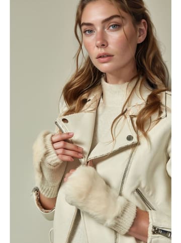 Lucky Bees Ocieplacze rąk w kolorze kremowym