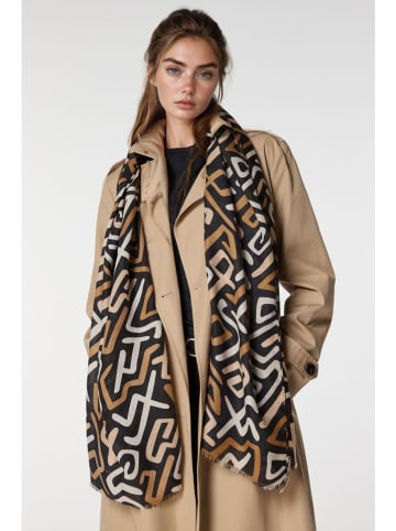 Lucky Bees Schal in Schwarz/ Beige - (L)180 x (B)50 cm
