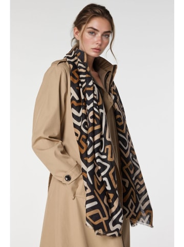 Lucky Bees Szal w kolorze czarno-beżowym - 180 x 50 cm