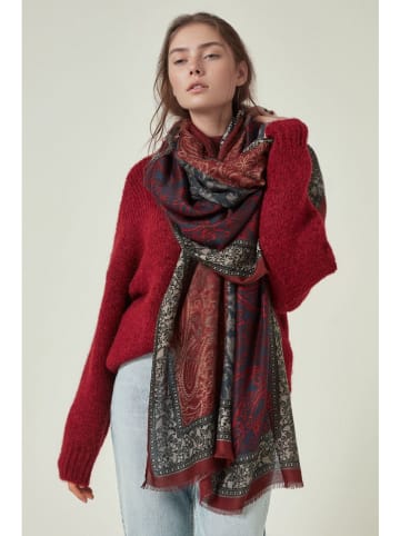 Lucky Bees Schal in Bordeaux/ Dunkelblau - (L)180 x (B)90 cm