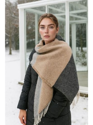Lucky Bees Schal in Beige/ Grau - (L)180 x (B)50 cm
