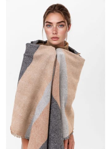 Lucky Bees Schal in Beige/ Grau - (L)180 x (B)50 cm