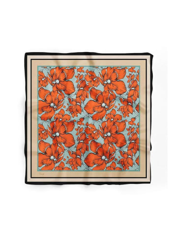 Lucky Bees Tuch in Rot/ Beige - (L)55 x (B)55 cm