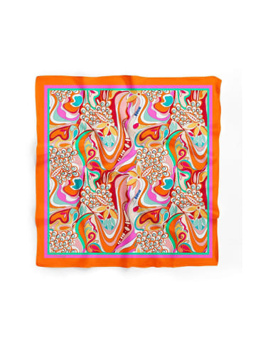 Lucky Bees Tuch in Orange/ Pink - (L)55 x (B)55 cm