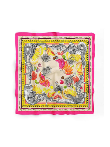 Lucky Bees Tuch in Pink/ Bunt - (L)55 x (B)55 cm