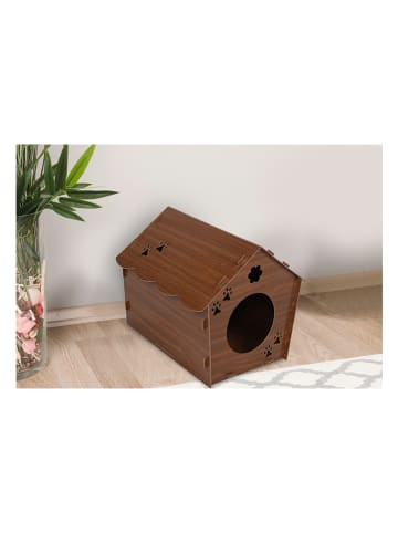 Paws&Whiskers Kattenhuis donkerbruin - (B)40 x (H)38 x (D)43 cm