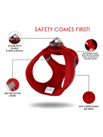 Paws&Whiskers Szelki w kolorze czerwonym dla psa