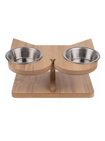 Paws&Whiskers 3-delige voerbakset lichtbruin - (B)32 x (H)8 x (D)25 cm