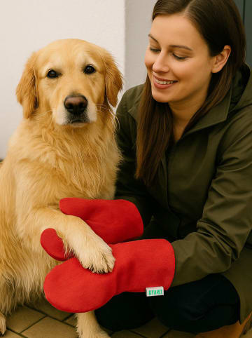 Paws&Whiskers Trocknungshandschuhe in Rot - (L)38 x (B)17 cm