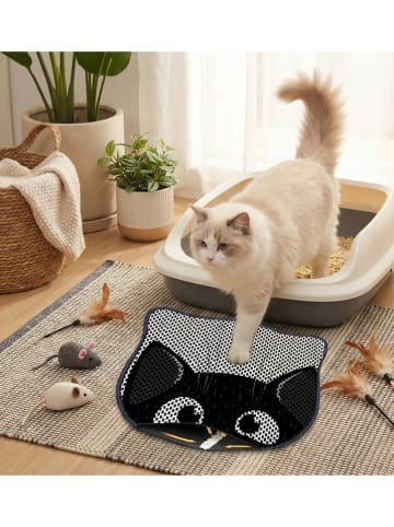 Paws&Whiskers Mata w kolorze czarno-szarym pod kuwetę - 50 x 40 cm