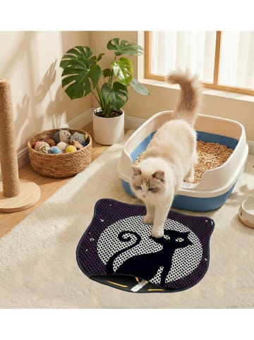Paws&Whiskers Katzenstreumatte in Schwarz - (L)50 x (B)40 cm